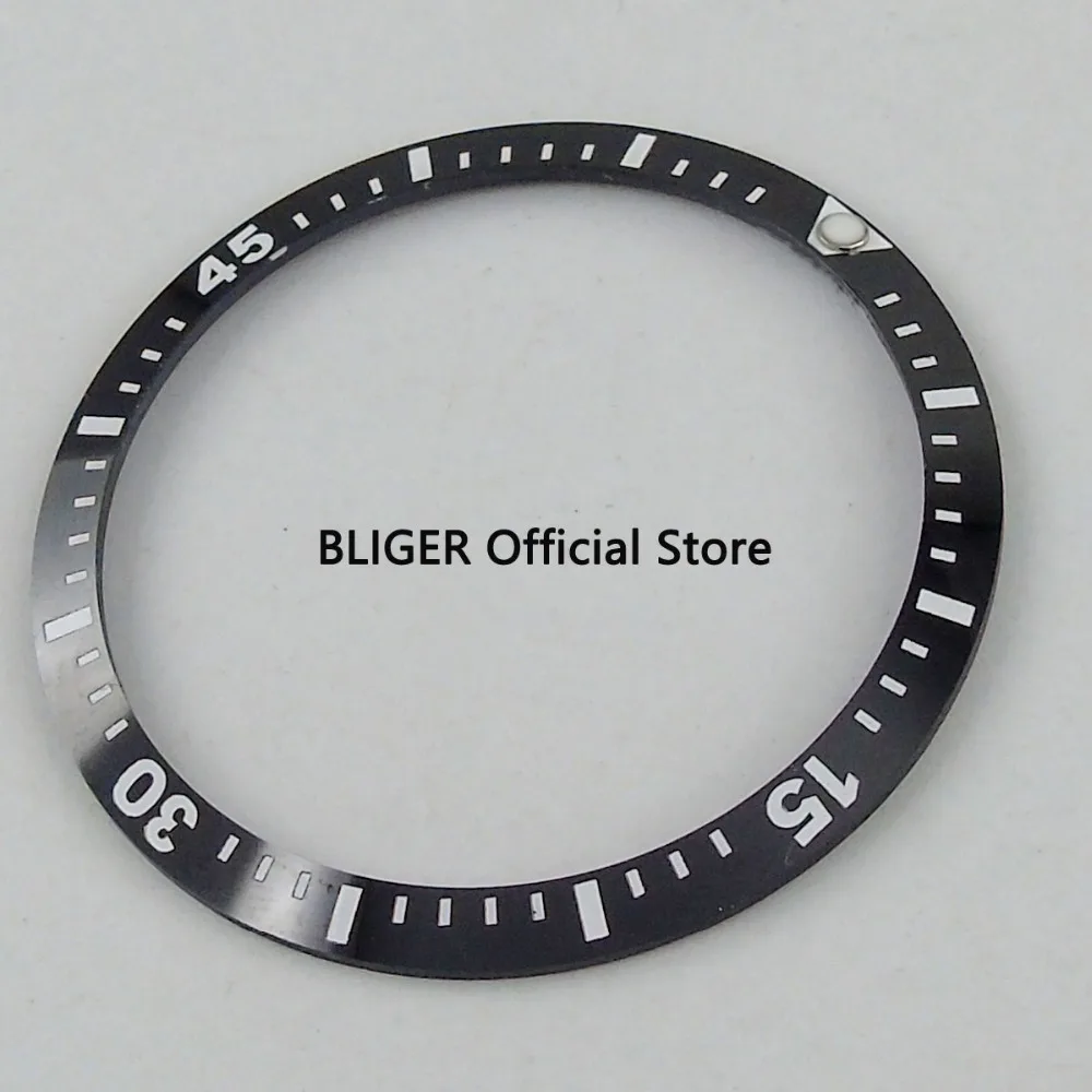 Черные керамические светящиеся часы BLIGER 41 мм с резьбой Dot Bezel автоматическое