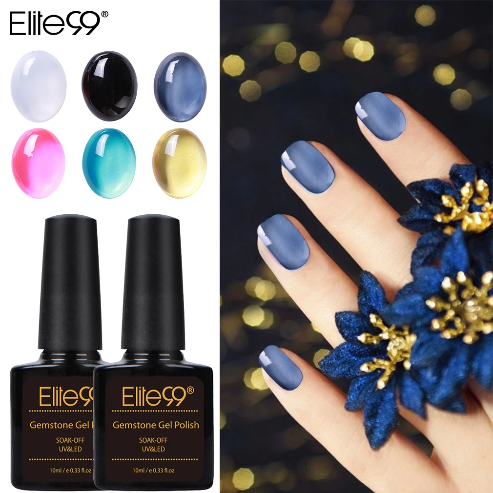 

Elite99 Gemstone Gel Polish 10ML Translucent Candy Color Gel Nail Polish Varnish Lacquer Glass Gel Nail Art Tips LED&UV Gel
