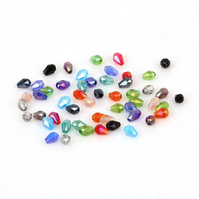 3mm Teardrop Austria Crystal Beads Water Drop Faceted Glass Beads Loose Spacer Beads For Jewelry Making DIY