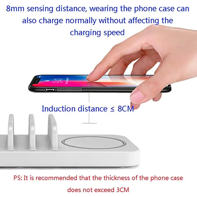 Универсальное беспроводное зарядное устройство 40 Вт Qi для Iphone X XS MAX Multi USB Quick Charge 3,0 Органайзер samsung S9 S8 Pat сенсор ночник