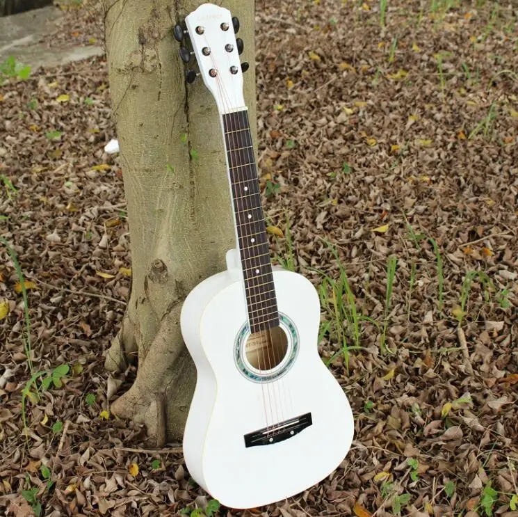 

High-end XT 34 inch acoustic guitar travel portable guitar white factory direct wholesale free shipping