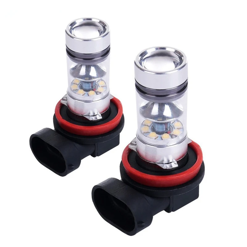 

High Power Auto Fog Light Lamp Ultra Bright H8 Led Bulb 100W Car Fog lamp Headlights White Car light Source 2PCS free shipping