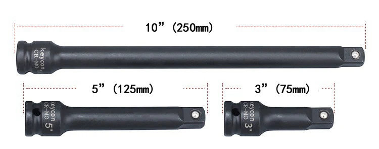 1/2 "12,5 мм 3"/5 "/10" CR-MO пневматический привод удлинитель головки стержня черные туфли высокого качества расширение стержень рука инструмент