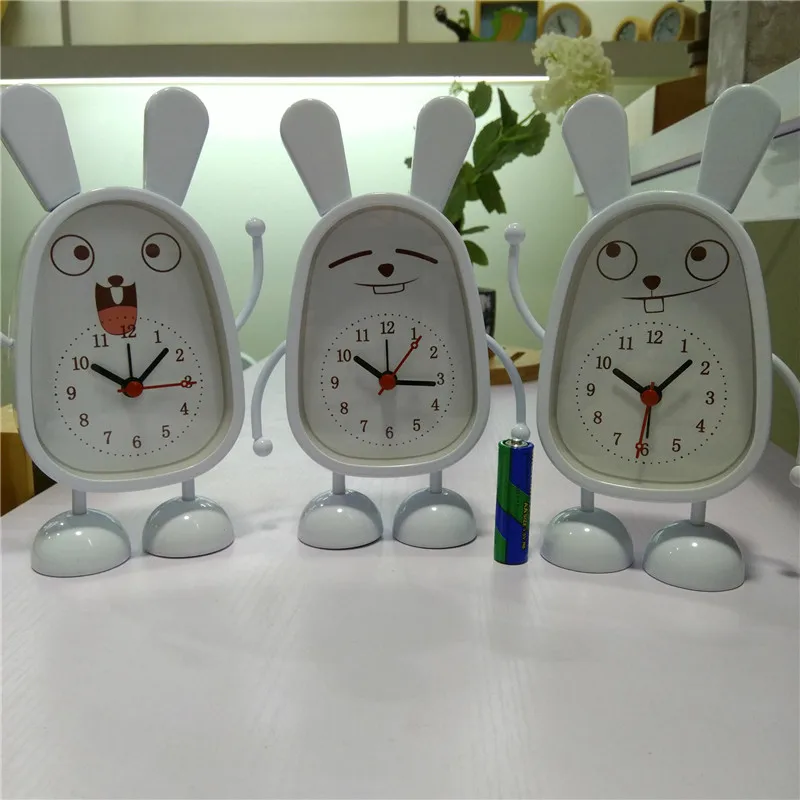 Randomly Send Brand New Children Toy Table Clock Cute Cartoon Rabbit Digital Desk Alarm Clock
