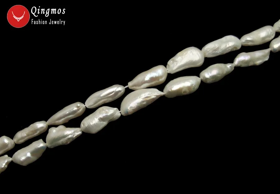 Qingmos 22-26 мм белый барокко природные пресноводные жемчужные бусины для изготовления украшений ожерелья Браслет DIY пряди 14 ''Los791