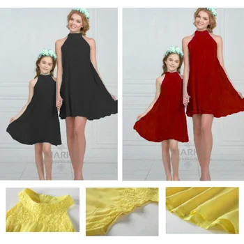 

Chiffon Family Set Mother/Mom and Daughter Dress Family Look Mommy and Me Clothes Family Matching Outfit Look Family Clothing YN