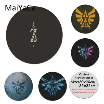 

MaiYaCa New Design Legend of Zelda logo Print gamer play mats Mousepad Comfort Mouse Mat Gaming Round Mousepad