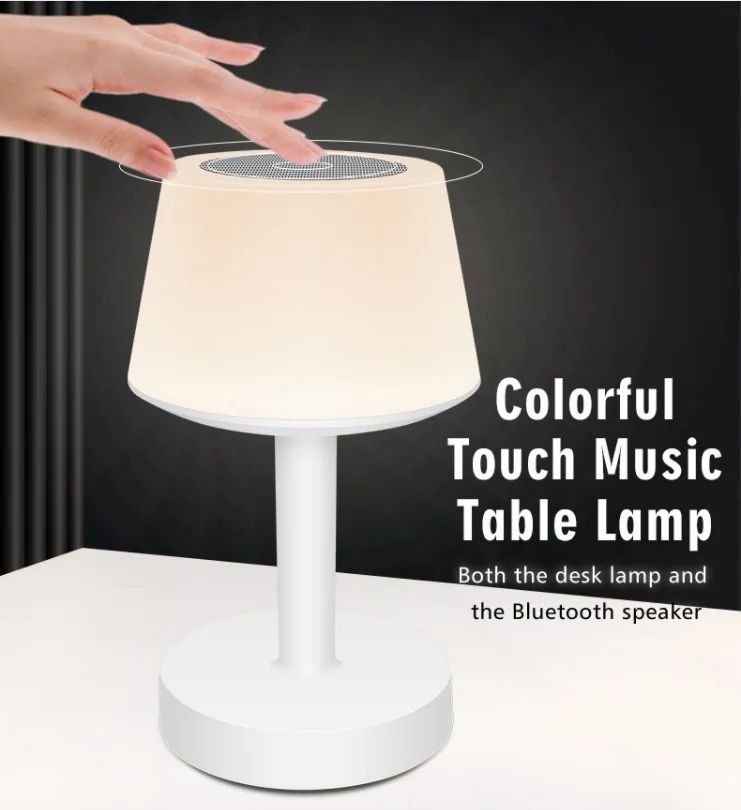 

led desk lamps Touch Control Colorful Bluetooth Speaker usb rechargeable led desk lamp touch dimming adjustment tab