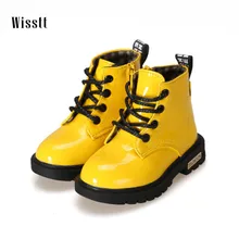 Wisstt Kids Shoes girls Boys PU Leather Lace Up High Children Sneakers girl Baby Shoes Sport