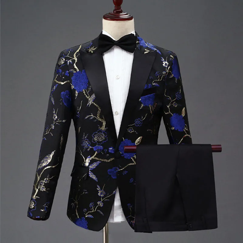 S-4XL New Man Fashion Embroidery High Quality Party Blazer + Solid Pant Suits Male Casual Slim Blazer Coat Suit Outerwear 1120-1 S-4XL New Man Fashion Embroidery High Quality Party Blazer + Solid Pant Suits Male Casual Slim Blazer Coat Suit Outerwear 1120-1