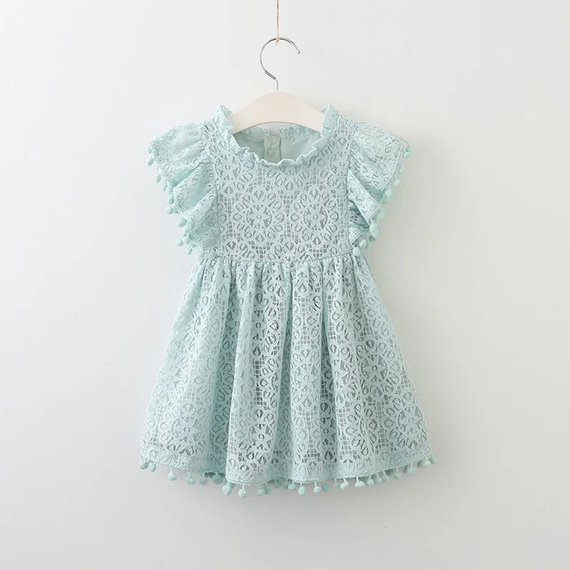 Bear leader/платье для девочек г., новая летняя брендовая одежда для девочек кружевное платье с рукавами-лепестками для маленьких девочек вечерние платья для детей от 3 до 7 лет - Цвет: Blue ax543