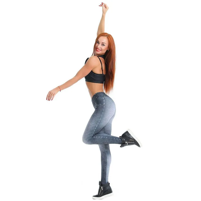 Sports Leggings Fitness 3D Jeans Printed Leggings Women Fitness Leggins Sweatpants Slim Skinny Sport Fitness Yoga Pants Women