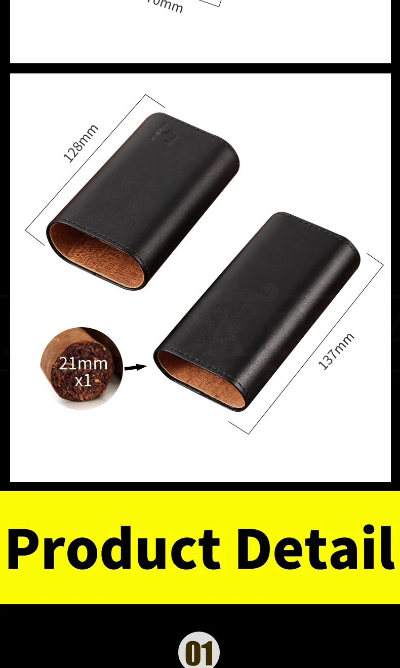 Портативный Кожаный Портсигар COHIBA путешествия Humidor 3 пальца держатель кедр деревянный ящик для сигар коробка Карманный чехол для сигар