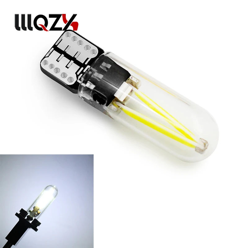 1 шт. автомобильный led T10 W5W cob стеклянный светильник Led накаливания авто автомобили