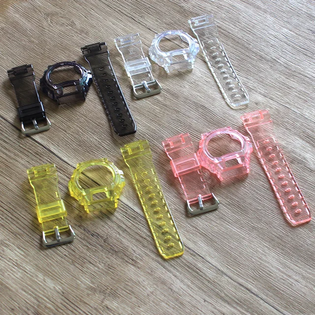 US $10.00 Watch Accessories For Casio 6900 Series Resin Strap Men's & Women's Transparent Sports With Pin Buc