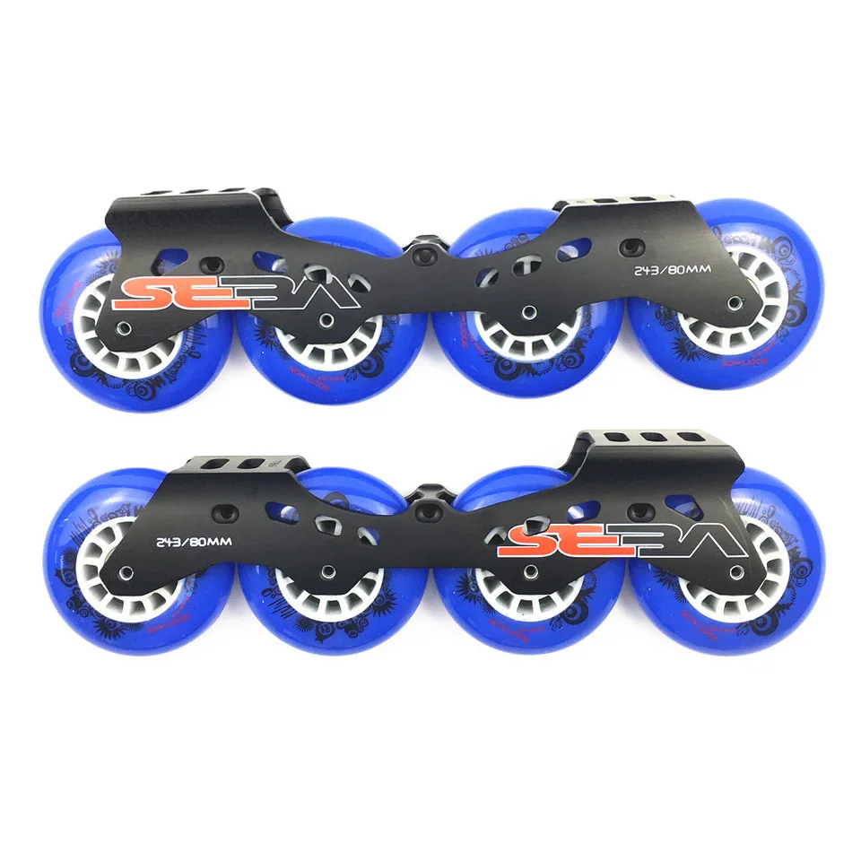 

JEERKOOL Inline Seba Slalom Slide Roller Skates Frame with PK 80mm Wheels Aluminum Alloy Skating Base 85A Wheel 7.95" Basin DJ35