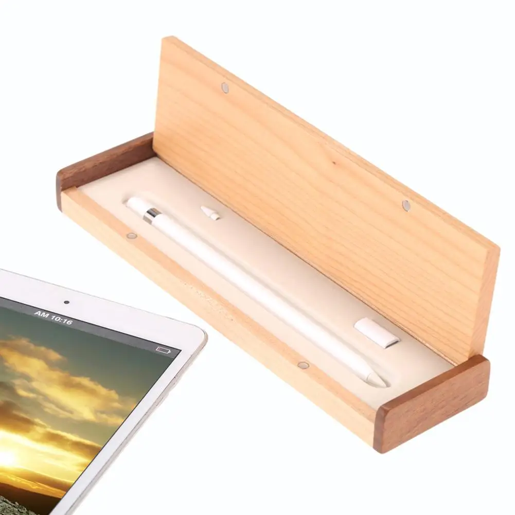 

Wooden Storage Box Anti-dust Protective Case Holder for Apple iPad Pro Pencil