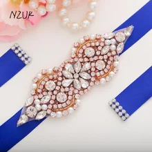 Бриллиантовые Свадебные ремни розовое золото Хрустальный пояс невесты стразы цветок Свадебная лента для свадьбы аксессуары Пояс Y110RG