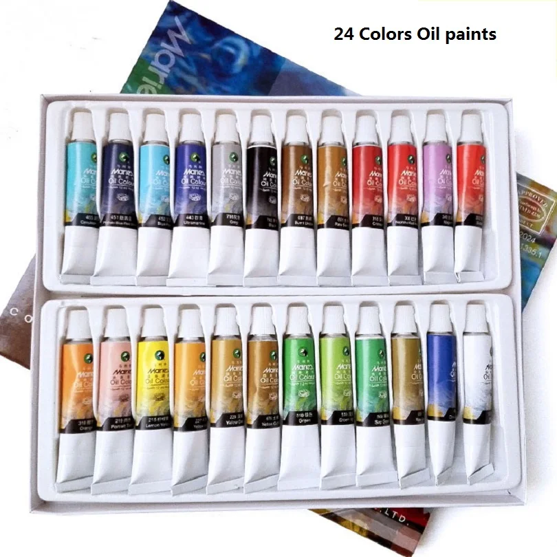Marie's high quality Oil paints 12/18/24 colors 12ml /tube ART pigment