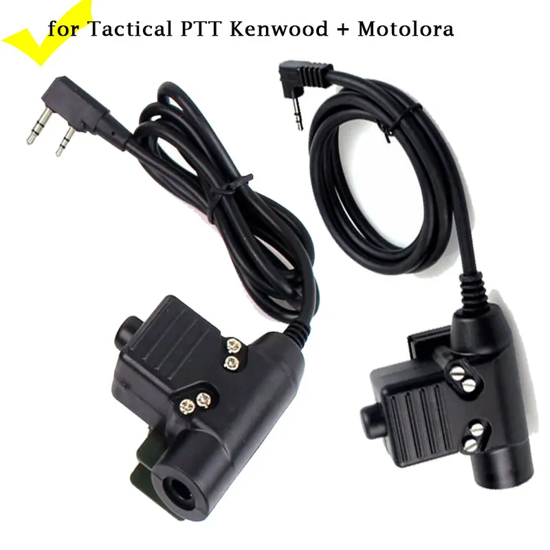 HlhSport Tactical U94 гарнитура Ptt радио кабель Разъем для Kenwood Motolora Bowman Ptt Пейнтбол Охота гарнитура аксессуары