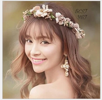 

High Quality Women's Small Flowers Hairband for Bride Bridesmaids and Flower Girl Beach Hair Accessories