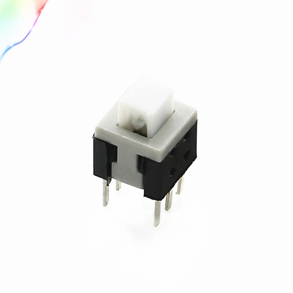 20Pcs Latching 7x7mm Mini Tactile Push Button Switch On-Off DIP-6pins Multicolor