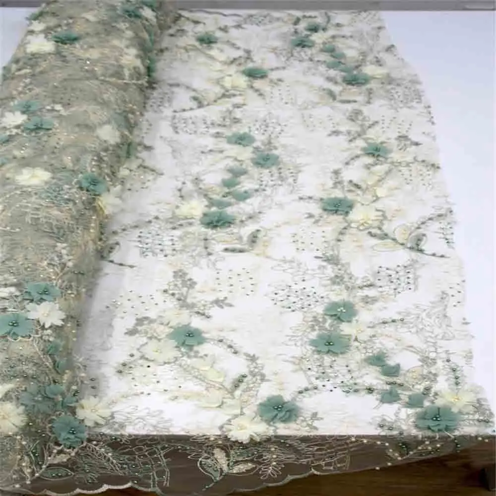 Latest Tulle French Lace With Beads For Dress African Latest French Lace 2018 Lace Fabric Tulle