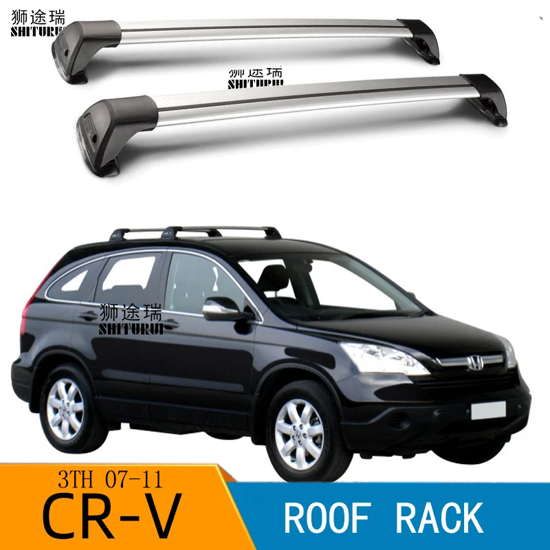 2 pcs For Honda CR-V 3TH SUV 07-11 Fixed poin roof rack roof bar car special aluminum alloy belt lock Led