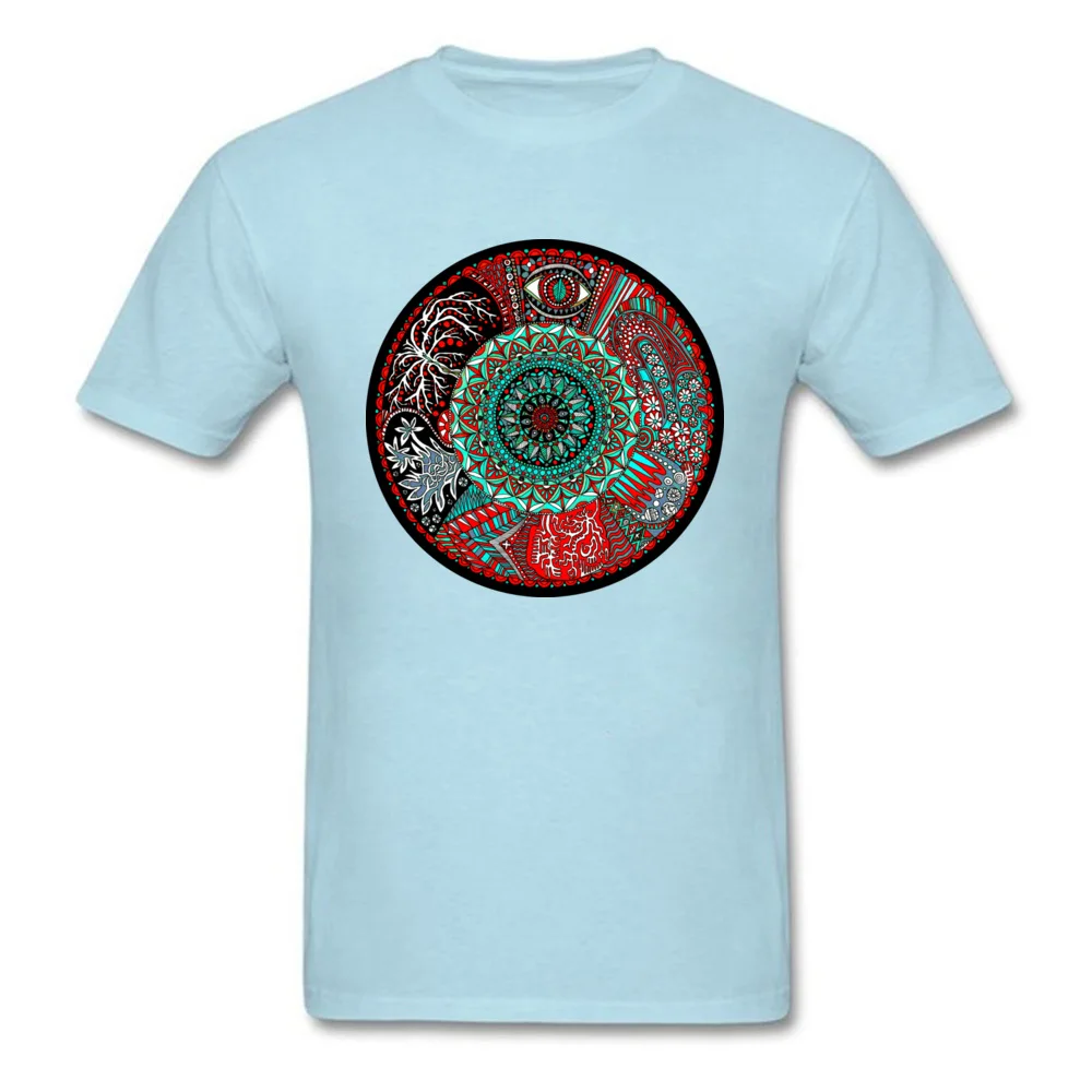 Printed Short Sleeve Tops Shirts NEW YEAR DAY Round Collar 100% Cotton Men T-shirts Surreal Dream Printed Tops & Tees Fitted Surreal Dream light