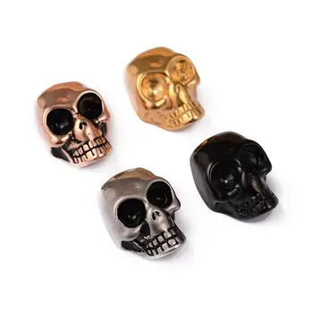 

20pcs 304 Stainless Steel Skull Beads Jewelry Findings for DIY Golden Black Antique Silver Rose Gold 18x12mm, Hole: 2mm