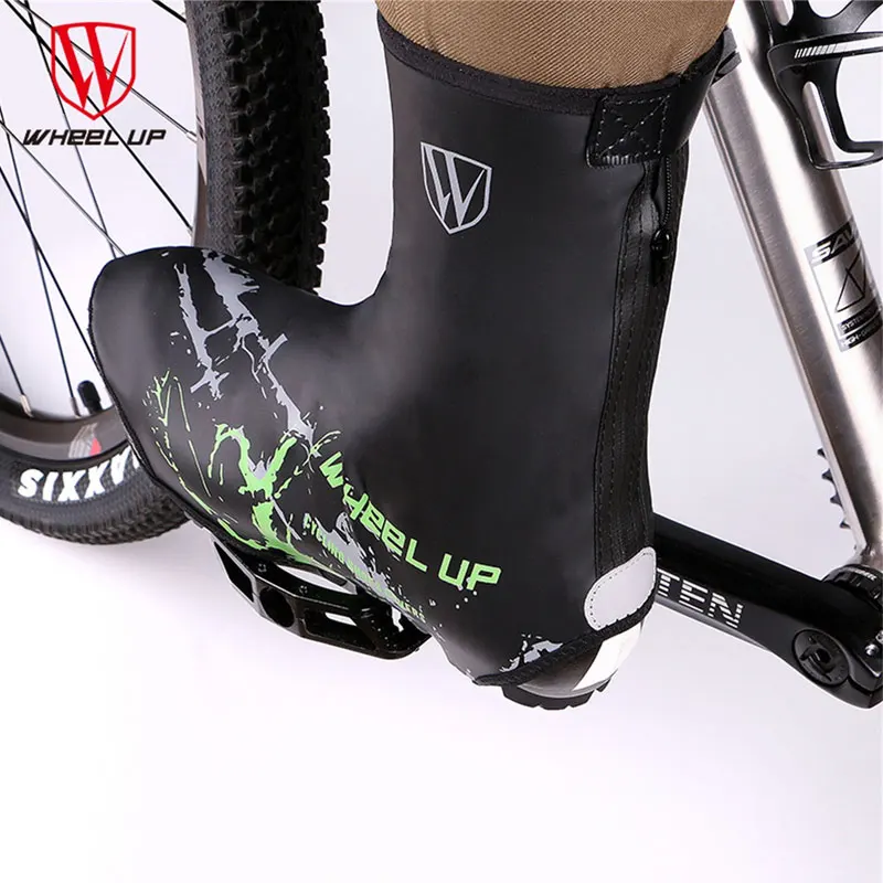 

Warm Shoe Cover Cycling Overshoes Waterproof PU Leather MTB Mountain Road Cycle Shoe Overshoe Windproof Reflective Bike Cover