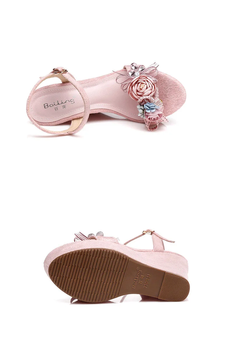 26_2019 Summer New Elegant Fashion High Heel Wedges Sandals Small Size Female Pink White Peep Toe Wedding Shoes