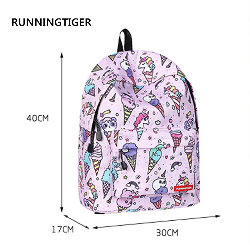 Женский рюкзак RUNNINGTIGER оригинальный школьный с единорогом для девочек подростков
