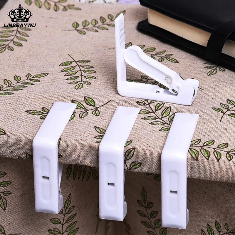 4Pcs/Set Plastic Table Cover Cloth Desk Skirt Clip For