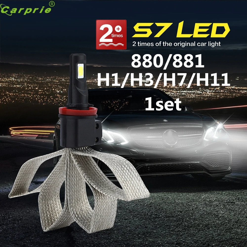 

100% NEW Car light 1set 880/ 881 H1 H3 H7 H11 Car LED Headlight Light Bulb Kit Set Conversion White 60W 6400LM 6000K Lamp Bulb