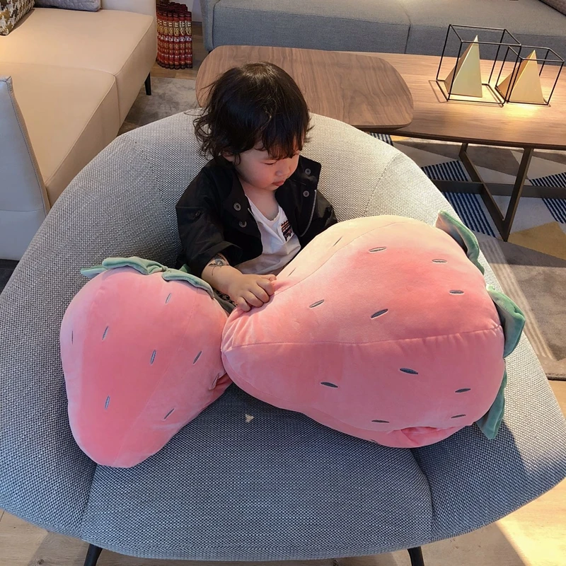 Dorimytrader kawaii soft strawberry plush pillow fruit Korean doll hand warm toy doll for girl gift decoration 20inch 50cm DY50527 (21)