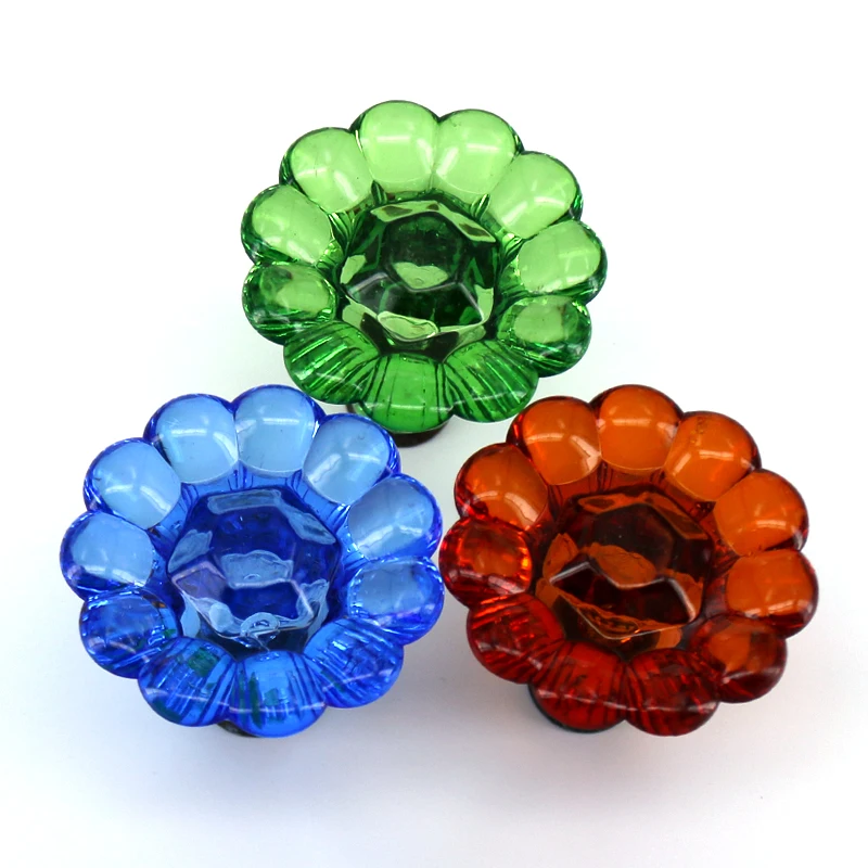 1x ضياء 44mm زهرة الأطفال غرفة مقابض درج أكريليك مجلس الوزراء خزانة الأثاث التأثيرات الأثاث ديكور المقابض