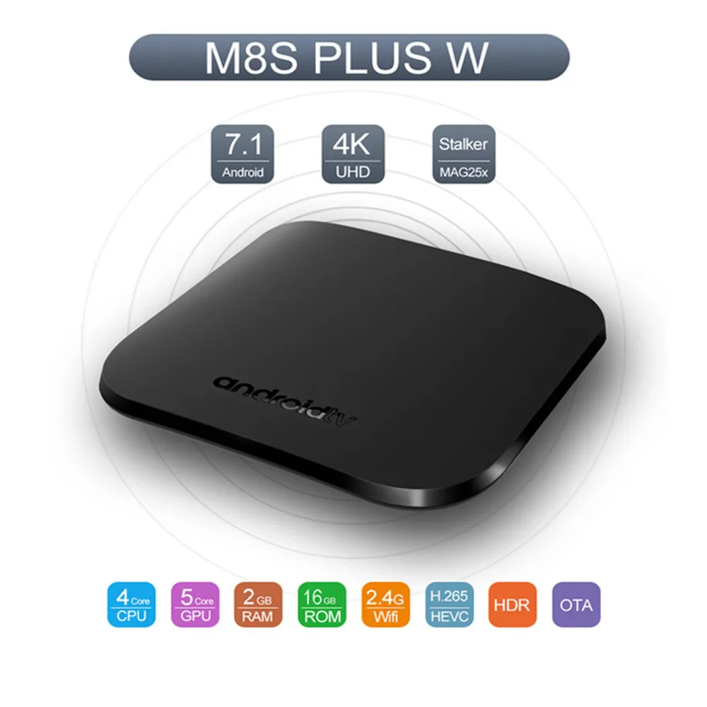 

Android 7.1 Smart TV box 2018 Mecool M8S Plus W HDMI 2.0 built in Amlogic S905W TV Box 2GB RAM 16GB ROM With 2.4G WiFi TV Box