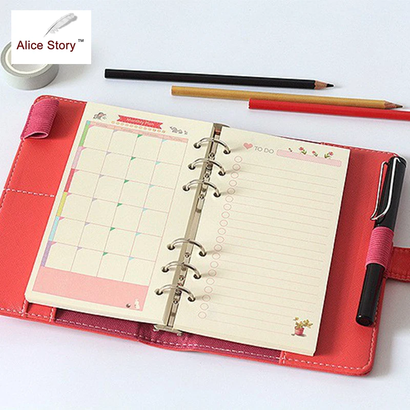 Beautiful Colorful Spiral Notebook Refill Insert A5 A6 A7 Size Diy
