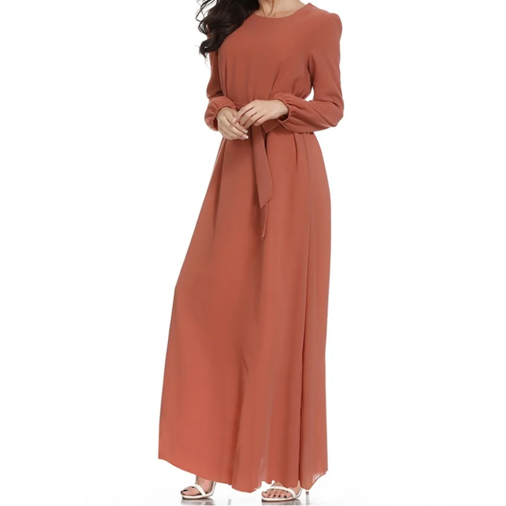 Женское мусульманское Макси платье с рукавом колокольчиком Abaya длинное туника
