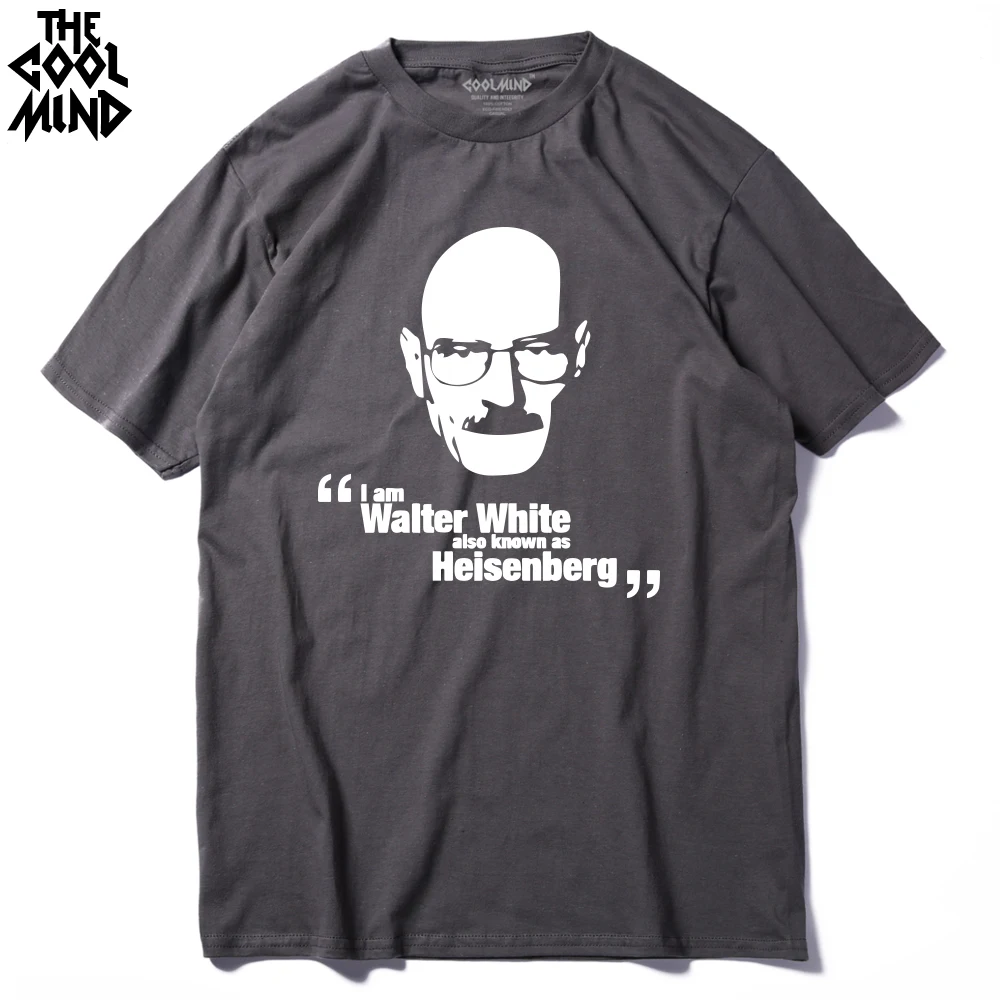 

COOLMIND BR0117A Cotton Crewneck Heisenberg Printed Men T Shirt Casual Short Sleeve Breaking Bad Printed T-Shirt For Men Tops
