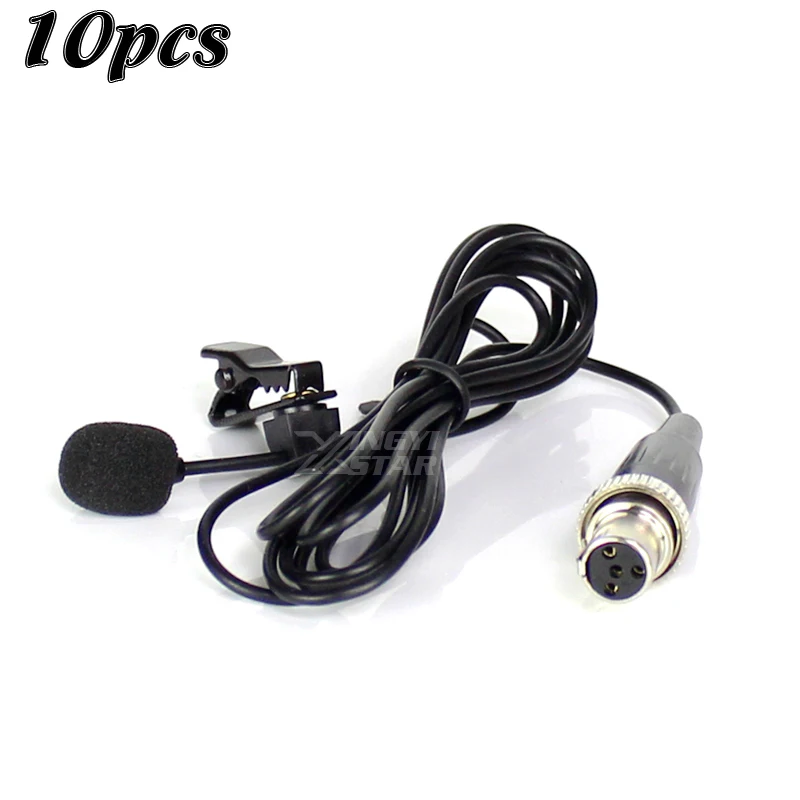 Fit ForMIPRO 10 шт. мини XLR 4-контактный TA4F замок петличный микрофон Lavalier клипа микрофона Для MIPRO UHF Беспроводной микрофон Системы поясная рация - Цвет: Fit ForMIPRO