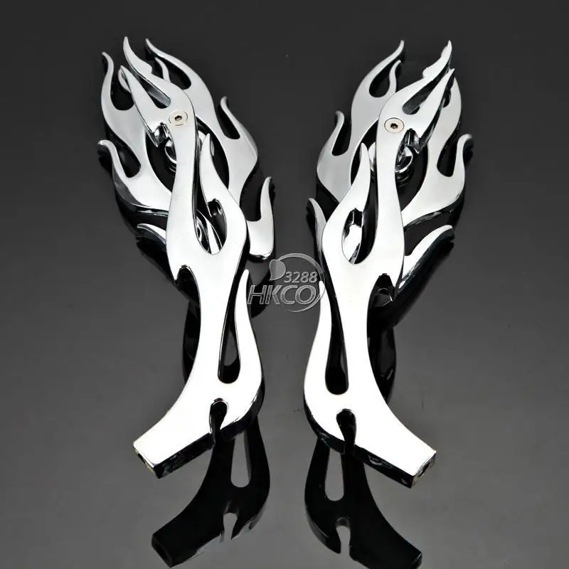 MOTOECYCLE Flame BIKE MOTORCYCLE REARVIEW SIDE MIRRORS FOR 8MM10MM CHOPPER CRUISER