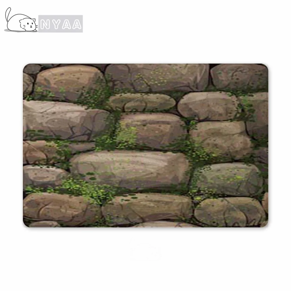

Nyaa Cobblestone Floor Mat Stones Covered Moss Anti-Slip Carpet Home Decor For Kitchen Living Room Bathroom Doormats