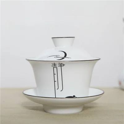 Розовый белый фарфоровый чайный сервиз Gaiwan, керамические чайные горшки кунг-фу, фарфоровый чайный набор, китайский чайный сервиз, удобное офисное обслуживание - Цвет: A