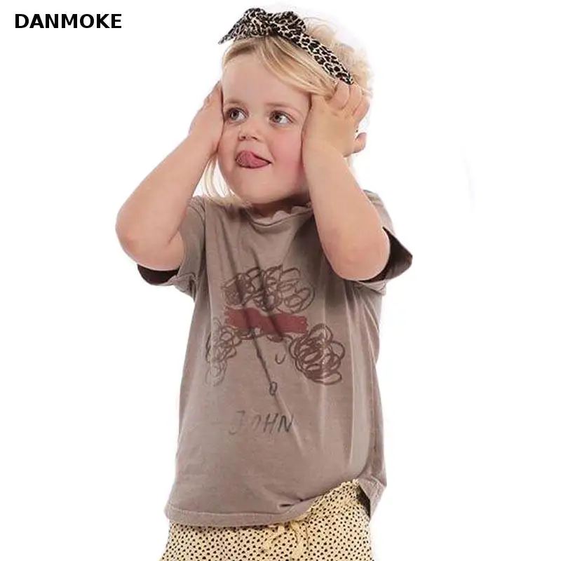 

Danmoke Summer Children T Shirt 2018 New Brand Baby Boy GirlTops Kid Toddler Short Sleeve T-shirts Unisex Kids Clothing