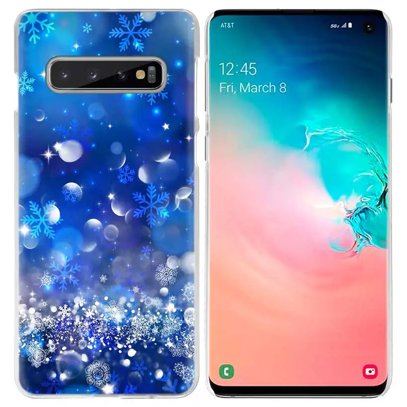 Рождественская снежинка чехол для samsung Galaxy S10 5G S10e S9 S8 M30 M20 M10 J4 J6 плюс J8 Note 8 9 прозрачный жесткий чехол из пк для телефона