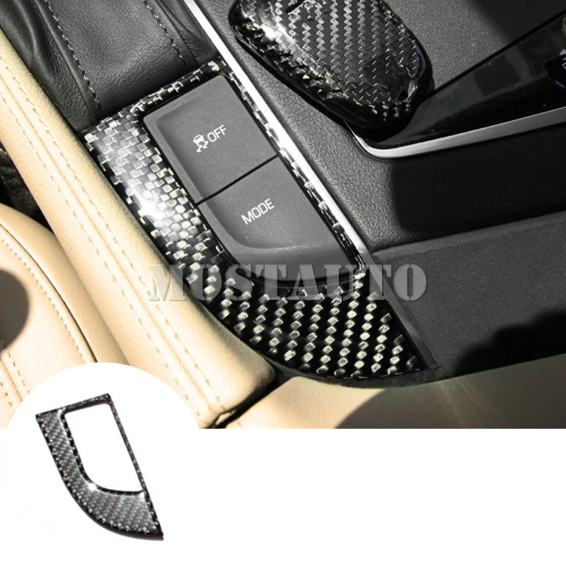 

For Cadillac CT6 Carbon Fiber Console Gear Box Button Cover Trim 2016-2019 1pcs