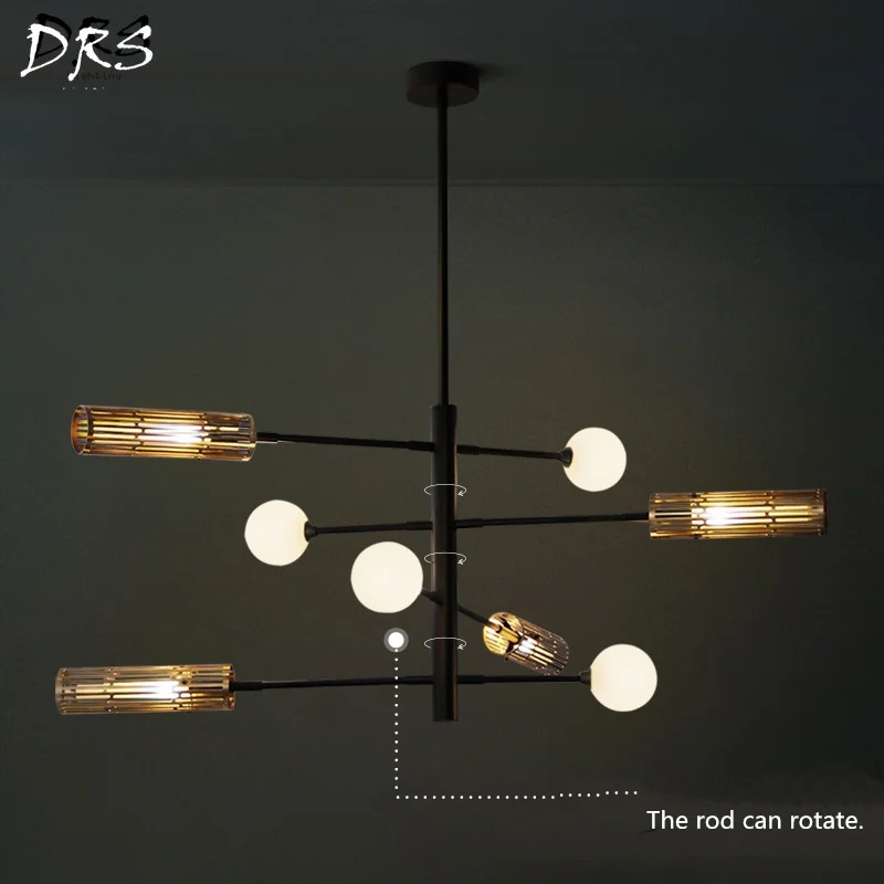 

Nordic Ins Living Room Lamp Personality Creative Bedroom Dining Room Multi-head Rotating Led Magic Beans Molecular Chandelier