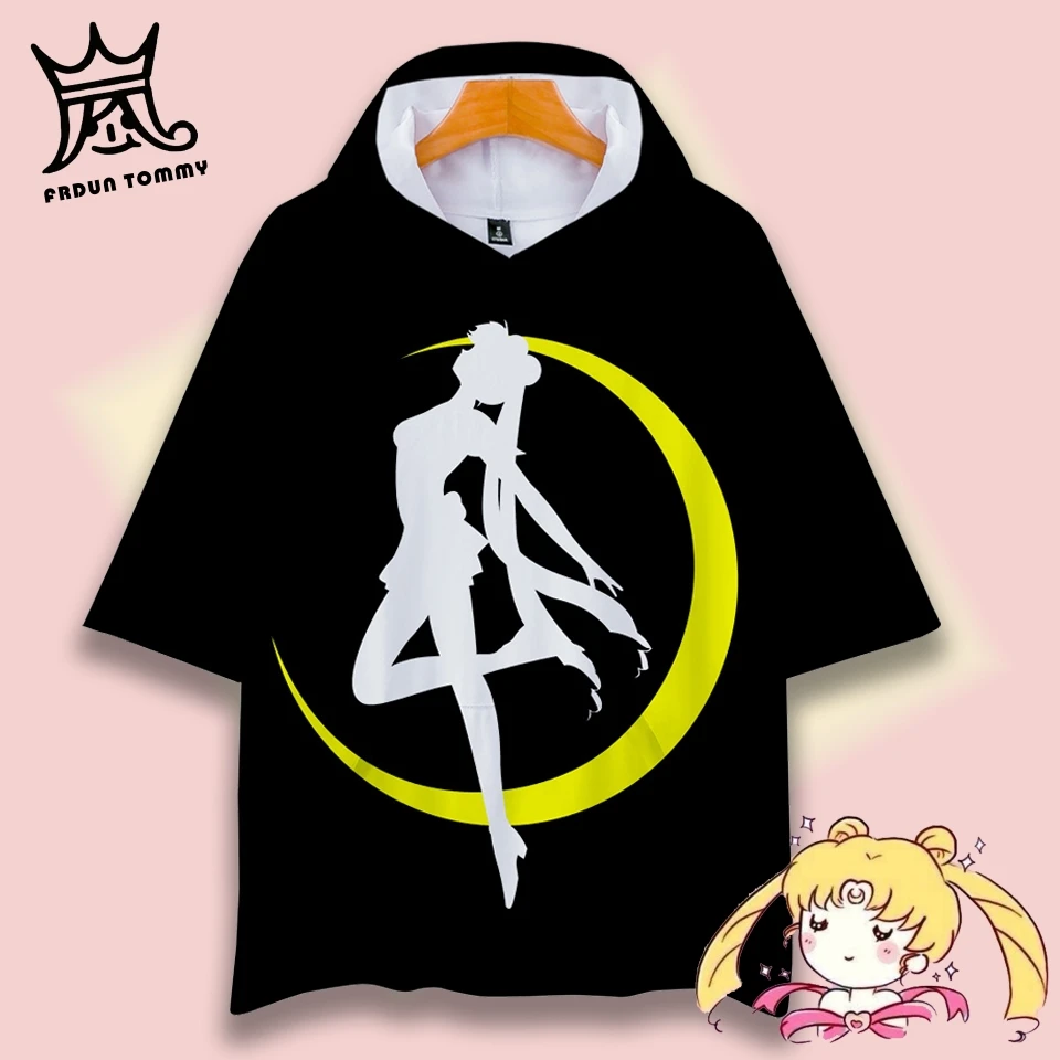 

Sailor moon Women Hoodies T-shirt 3D Printed girl short sleeve tshirt perfecto femme mother daughter sweatshirt Anime Clothes